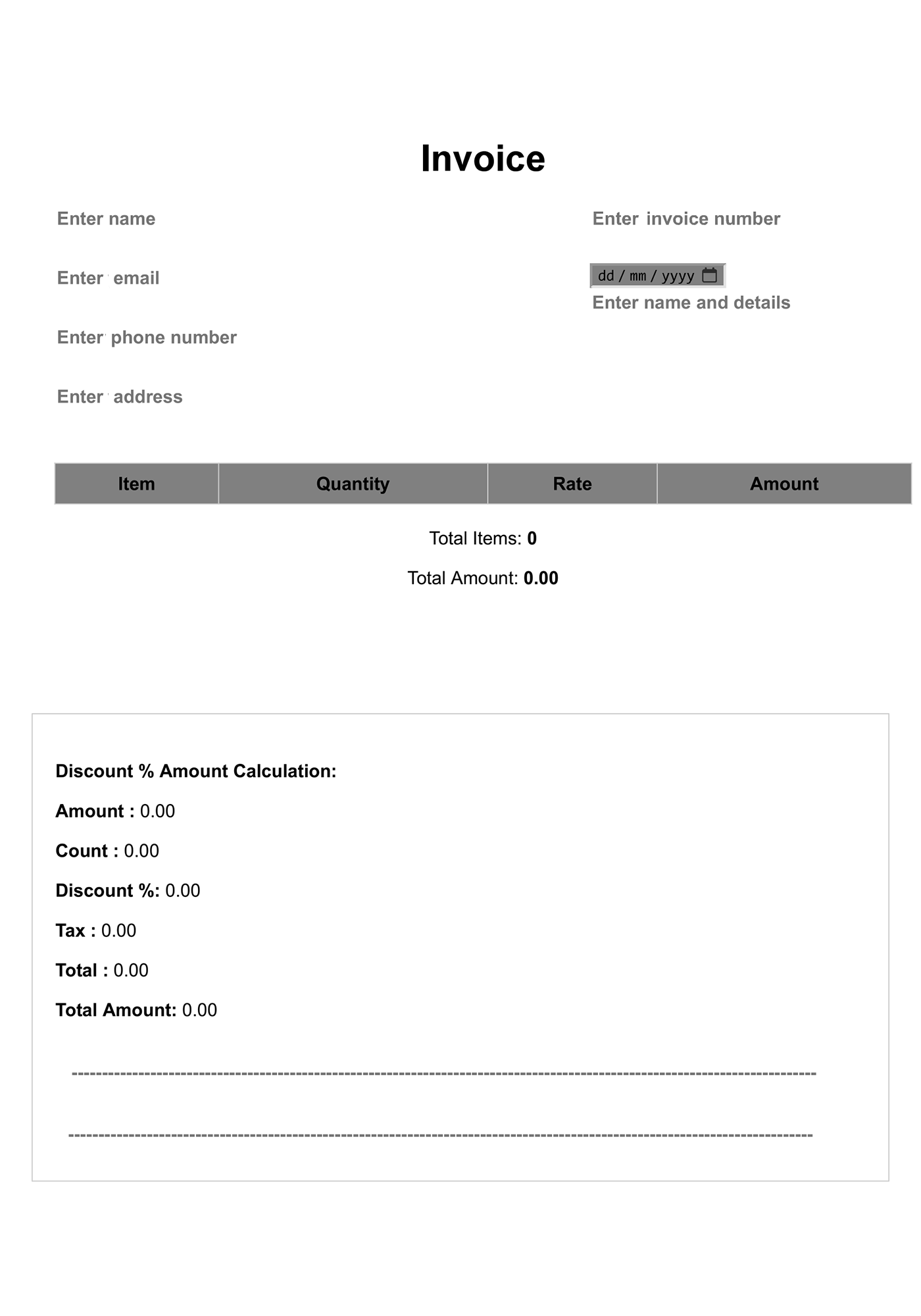 Free Invoice Generator Tool